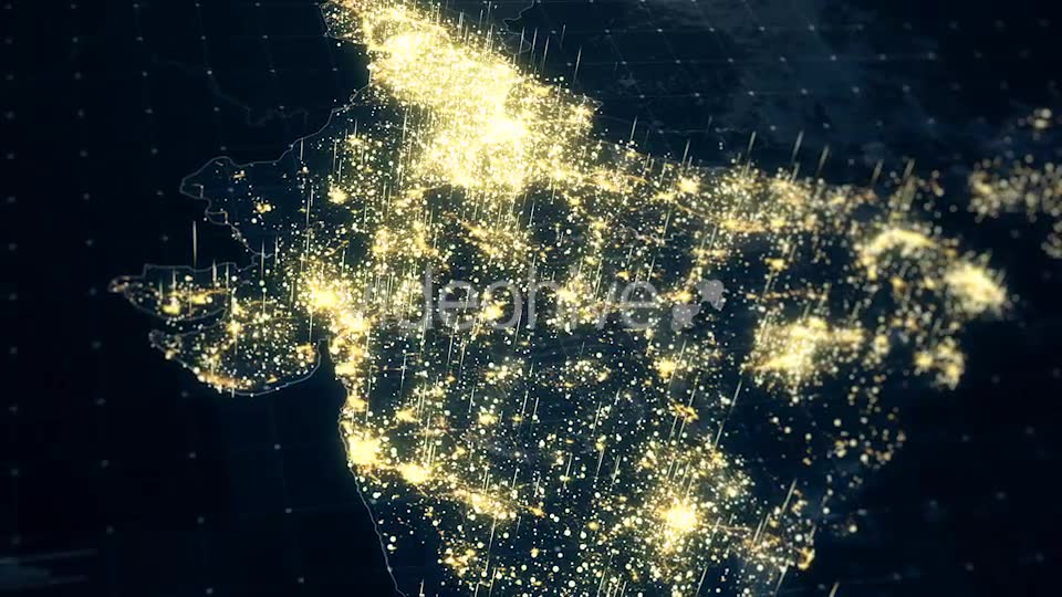India Map Night Lighting Close View HD Videohive 19239094 Motion Graphics Image 8