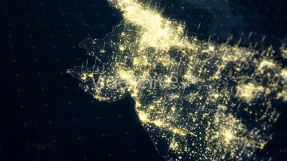 India Map Night Lighting Close View HD Videohive 19239094 Motion Graphics Image 9