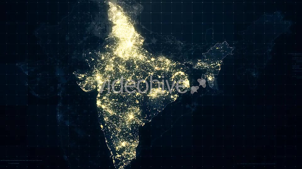 India Map Night Lighting Rollback HD Videohive 19238998 Motion Graphics Image 3
