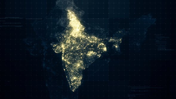 India Map Night Lighting Rollback HD - Download Videohive 19238998