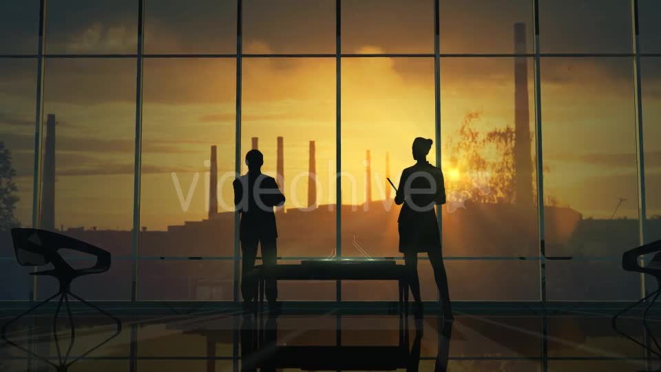 Infographics Bad Ecology, People Silhouettes In The Office Videohive 20518161 Motion Graphics Image 1