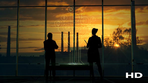 Infographics Bad Ecology, People Silhouettes In The Office - 20518161 Download Videohive
