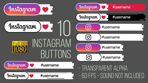 Instagram Buttons FullHD - 24139436 Download Videohive
