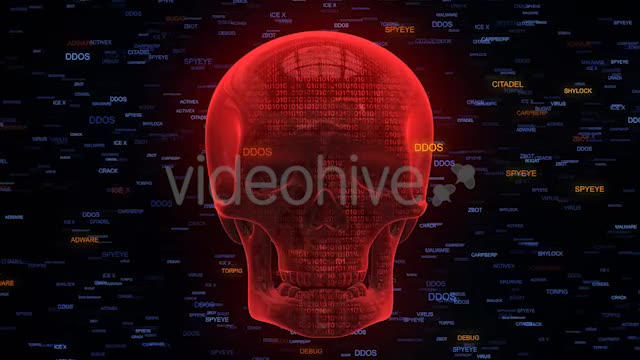Internet Security Red Skull Malware Videohive 20795290 Motion Graphics Image 1