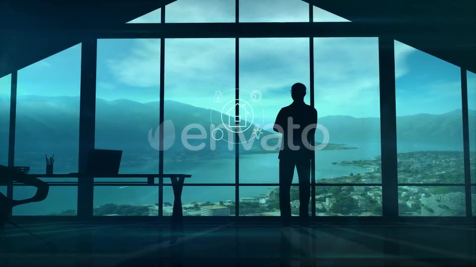 IOT Infographics And The Silhouette Of A Businessman Videohive 22315192 Motion Graphics Image 2