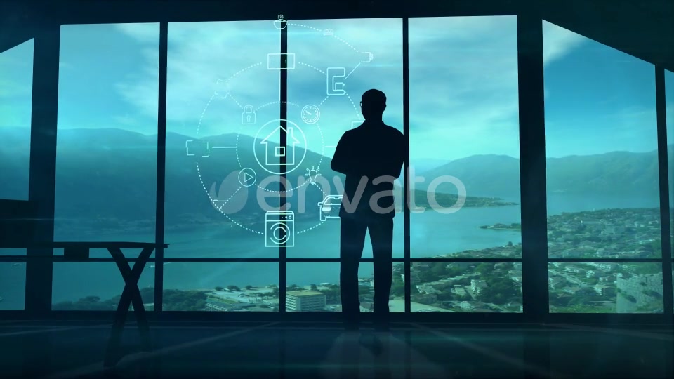IOT Infographics And The Silhouette Of A Businessman Videohive 22315192 Motion Graphics Image 5
