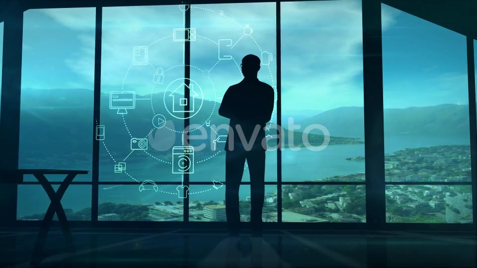IOT Infographics And The Silhouette Of A Businessman Videohive 22315192 Motion Graphics Image 7