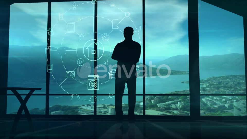 IOT Infographics And The Silhouette Of A Businessman Videohive 22315192 Motion Graphics Image 8