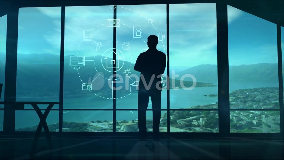 IOT Infographics And The Silhouette Of A Businessman Videohive 22315220 Motion Graphics Image 6