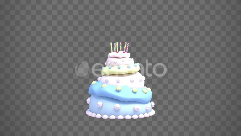 Isolated 3 Tier Birthday Cake Object Videohive 23829530 Motion Graphics Image 3