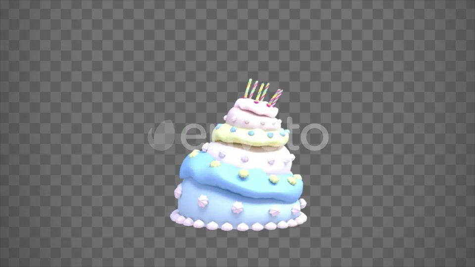 Isolated 3 Tier Birthday Cake Object Videohive 23829530 Motion Graphics Image 4