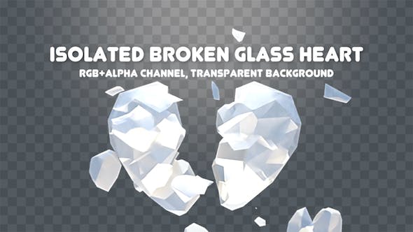 Isolated Broken Glass Heart - 20442105 Download Videohive