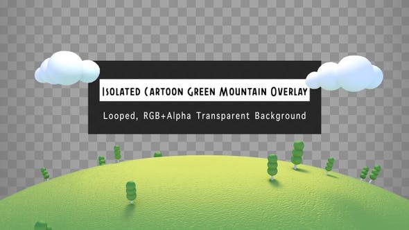 Isolated Cartoon Green Mountain Overlay - Download Videohive 23711396