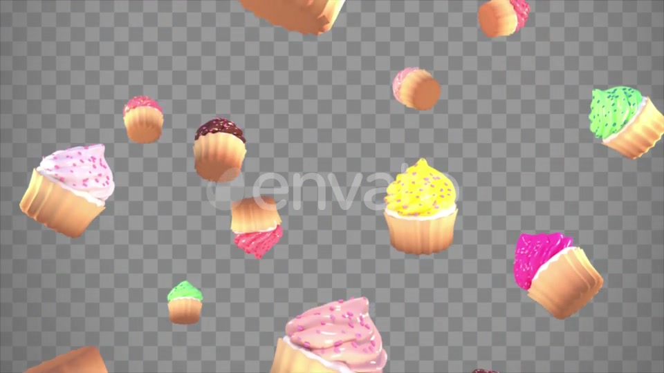 Isolated Falling Cupcakes Overlay Videohive 23806820 Motion Graphics Image 10
