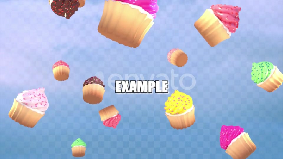 Isolated Falling Cupcakes Overlay Videohive 23806820 Motion Graphics Image 5