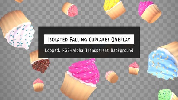 Isolated Falling Cupcakes Overlay - 23806820 Download Videohive