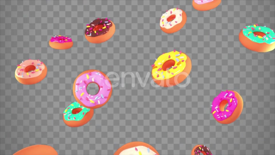 Isolated Falling Donuts Overlay Videohive 23946319 Motion Graphics Image 10