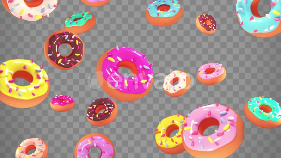 Isolated Falling Donuts Overlay Videohive 23946319 Motion Graphics Image 11