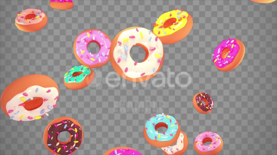 Isolated Falling Donuts Overlay Videohive 23946319 Motion Graphics Image 4