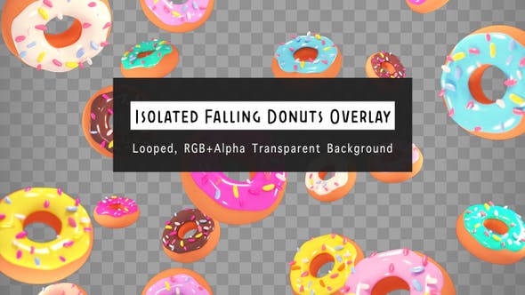 Isolated Falling Donuts Overlay - 23946319 Download Videohive