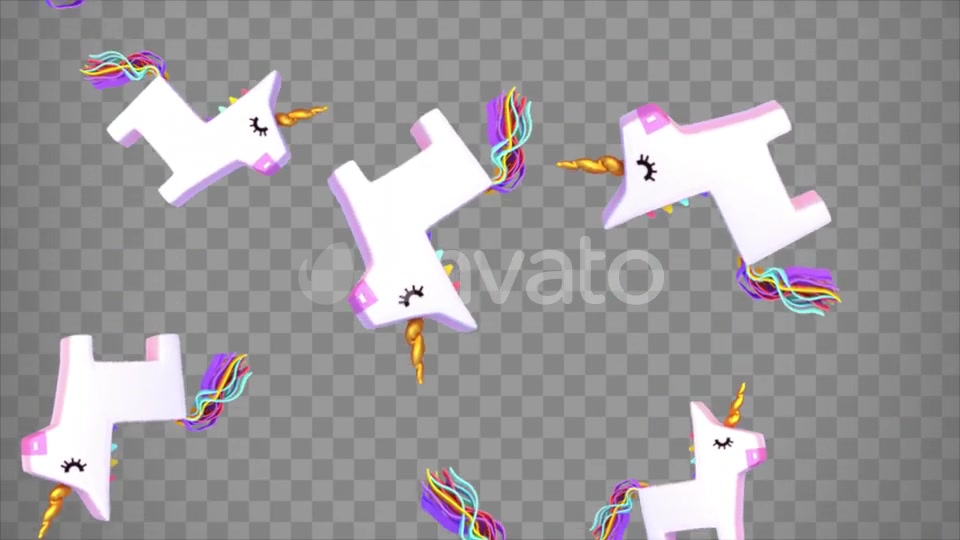 Isolated Falling Unicorn Pinatas Overlay Videohive 23673980 Motion Graphics Image 10