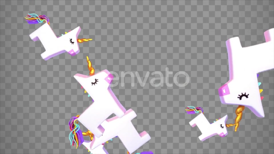 Isolated Falling Unicorn Pinatas Overlay Videohive 23673980 Motion Graphics Image 9