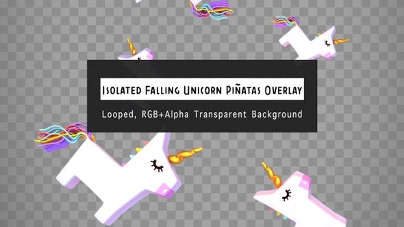 Isolated Falling Unicorn Pinatas Overlay - Videohive Download 23673980