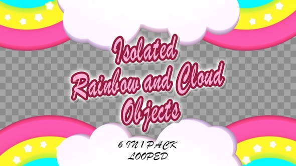 Isolated Rainbow and Cloud Objects Pack - Download 19523275 Videohive