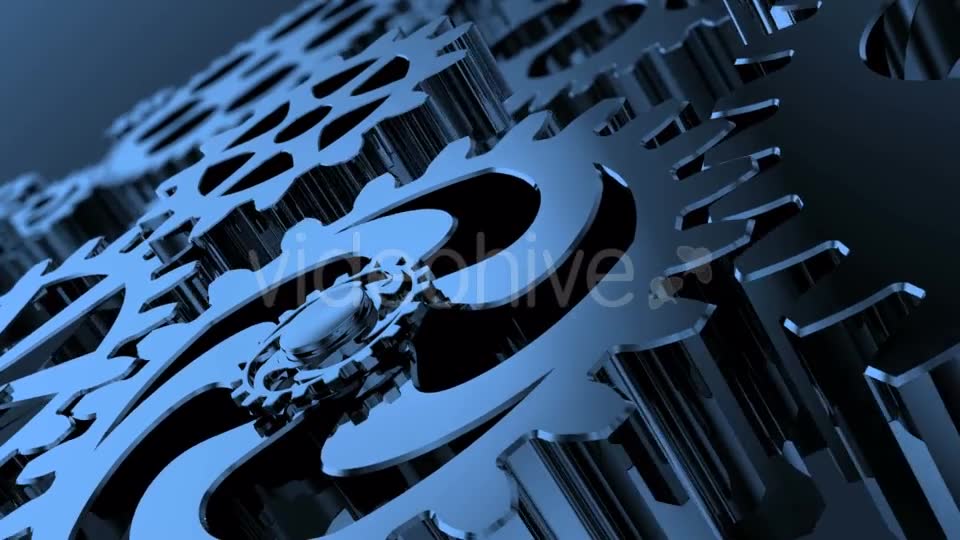 Isolated Rotating Blue Gears Videohive 20920214 Motion Graphics Image 2