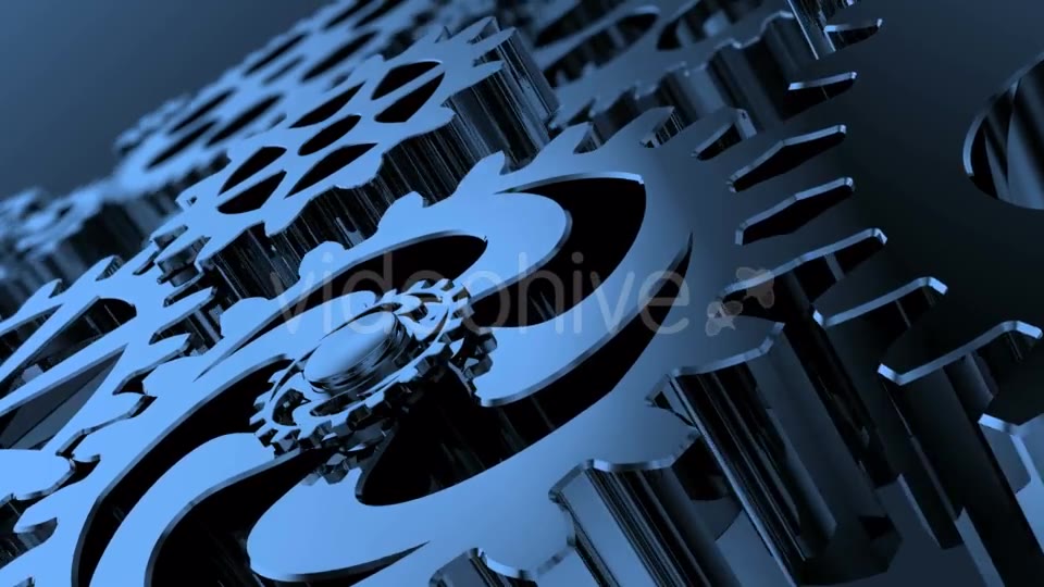 Isolated Rotating Blue Gears Videohive 20920214 Motion Graphics Image 3