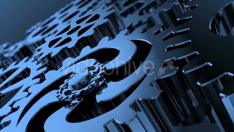 Isolated Rotating Blue Gears Videohive 20920214 Motion Graphics Image 6