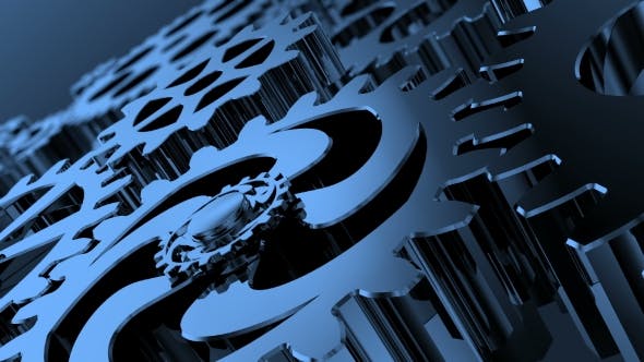 Isolated Rotating Blue Gears - 20920214 Download Videohive