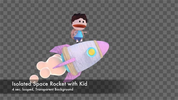 Isolated Space Rocket with Kid - Download 19945594 Videohive