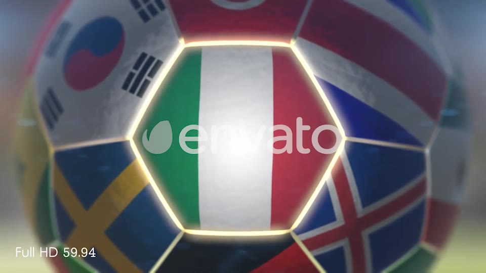 Italy Flag on a Soccer Ball Football in Stadium Videohive 21868162 Motion Graphics Image 10
