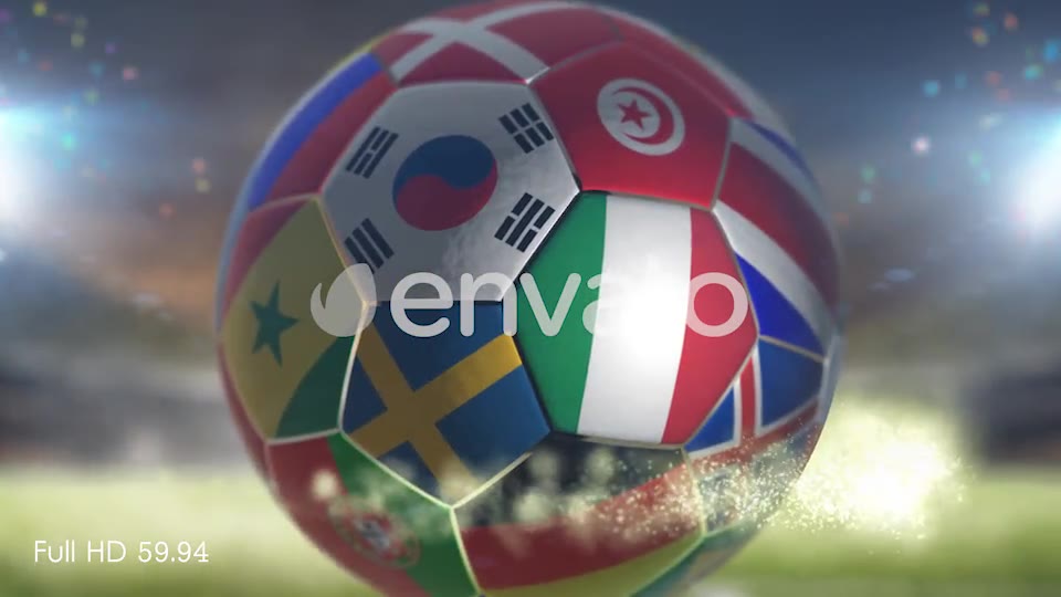 Italy Flag on a Soccer Ball Football in Stadium Videohive 21868162 Motion Graphics Image 2