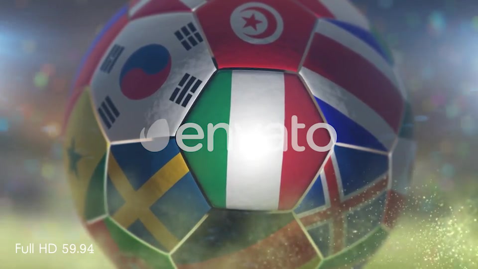 Italy Flag on a Soccer Ball Football in Stadium Videohive 21868162 Motion Graphics Image 5