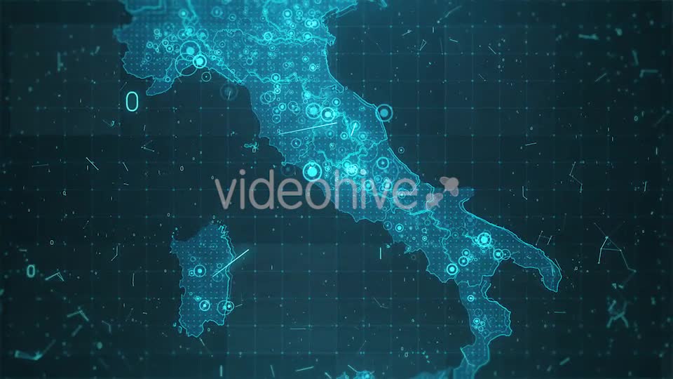 Italy Map Background Cities Connections Videohive 18526246 Motion Graphics Image 1