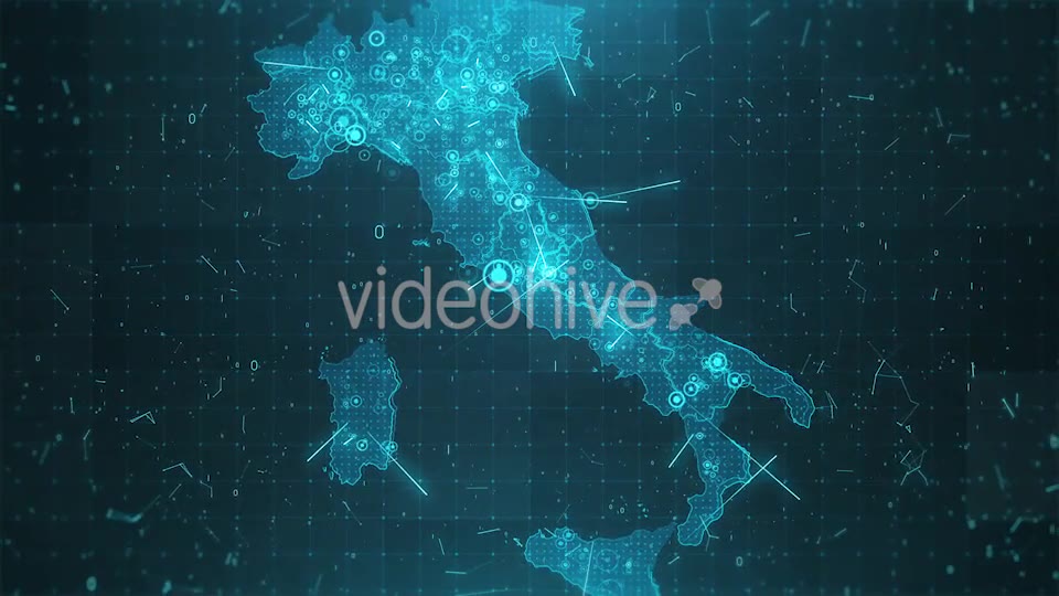 Italy Map Background Cities Connections Videohive 18526246 Motion Graphics Image 2