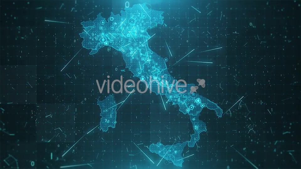 Italy Map Background Cities Connections Videohive 18526246 Motion Graphics Image 3