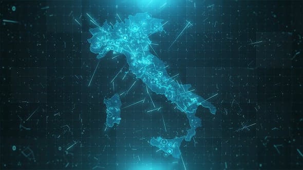 Italy Map Background Cities Connections - Download 18526246 Videohive