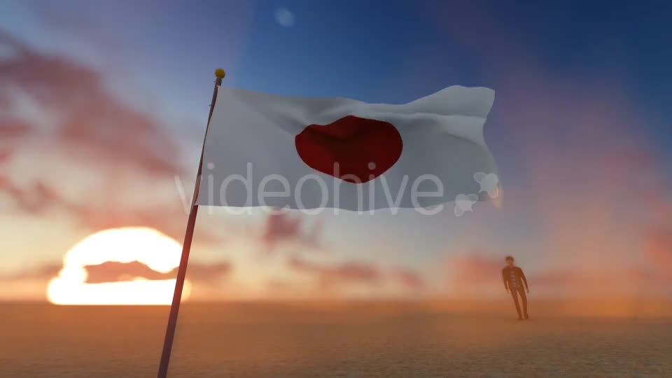 Japan Flag and Walking Man Videohive 19500925 Motion Graphics Image 1
