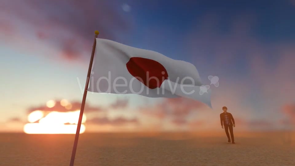 Japan Flag and Walking Man Videohive 19500925 Motion Graphics Image 2