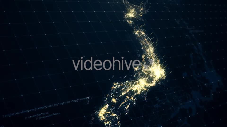 Japan Map at Night 4K Videohive 19428878 Motion Graphics Image 1