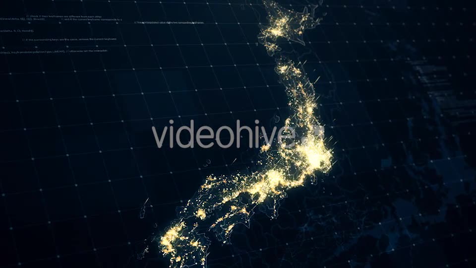 Japan Map at Night 4K Videohive 19428878 Motion Graphics Image 2