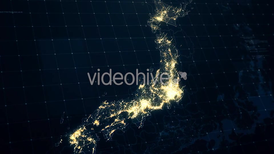 Japan Map at Night 4K Videohive 19428878 Motion Graphics Image 3