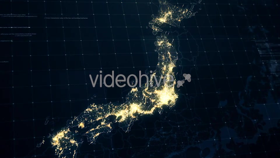 Japan Map at Night 4K Videohive 19428878 Motion Graphics Image 4