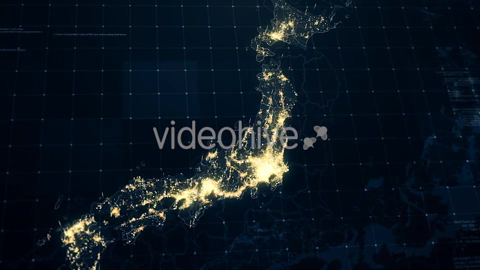 Japan Map at Night 4K Videohive 19428878 Motion Graphics Image 5