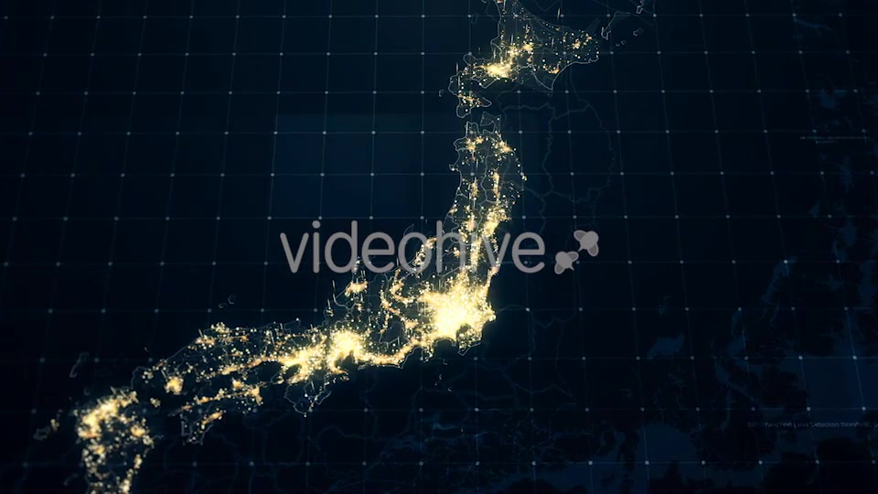Japan Map at Night 4K Videohive 19428878 Motion Graphics Image 6