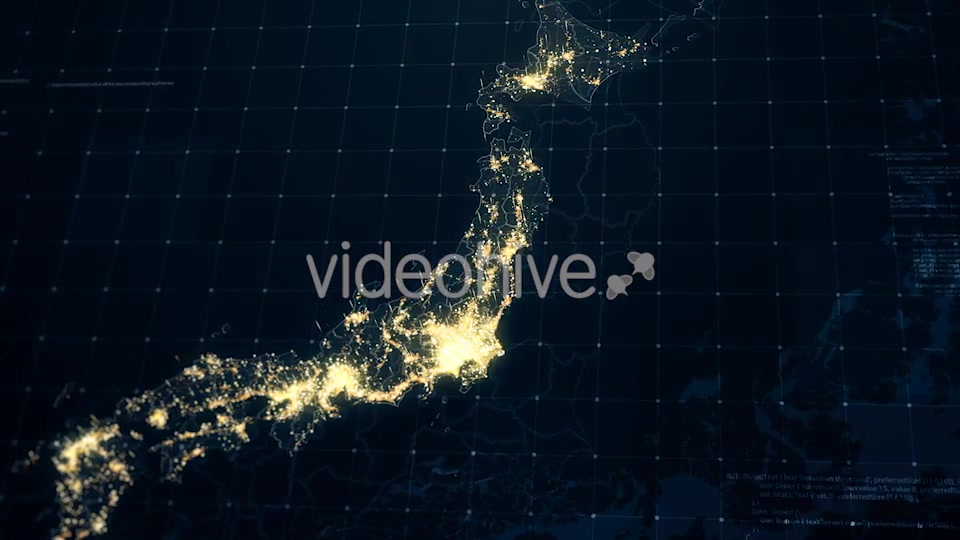 Japan Map at Night 4K Videohive 19428878 Motion Graphics Image 7