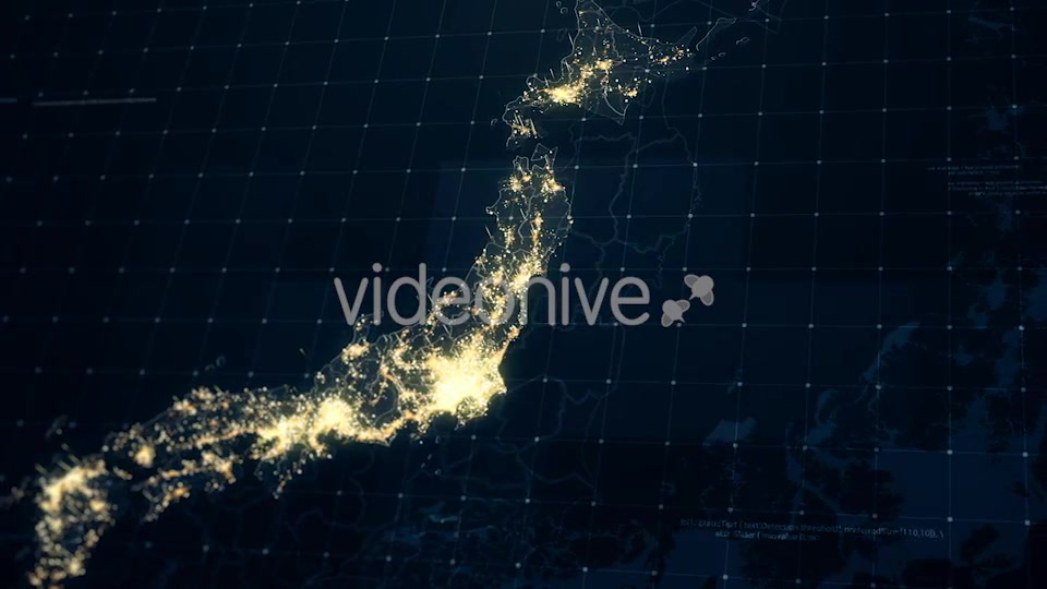 Japan Map at Night 4K Videohive 19428878 Motion Graphics Image 8